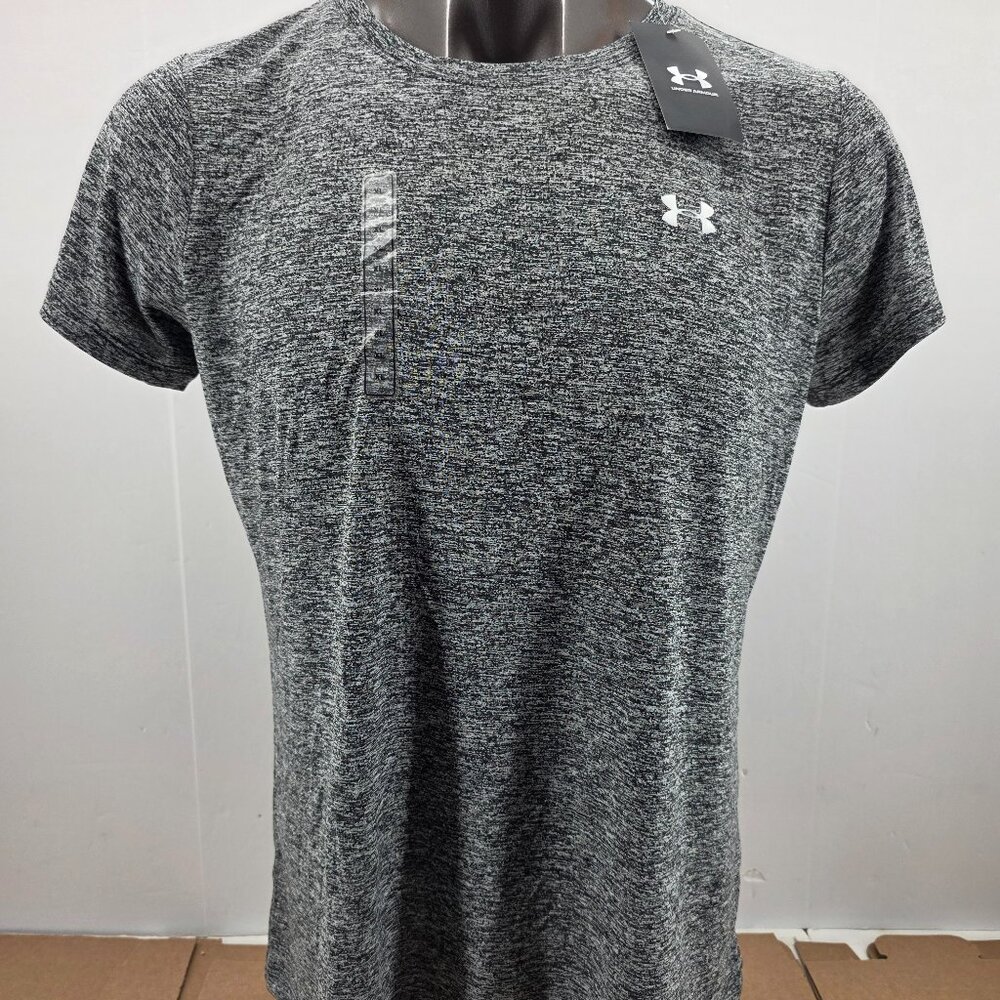 Under Armour Women's Plus M Loose Heatgear Shirt Top Gray Stretch NEW NWT
